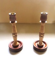 Pair of celtic knot candle holders won a joint turning of the month certificate for Geoff Christie